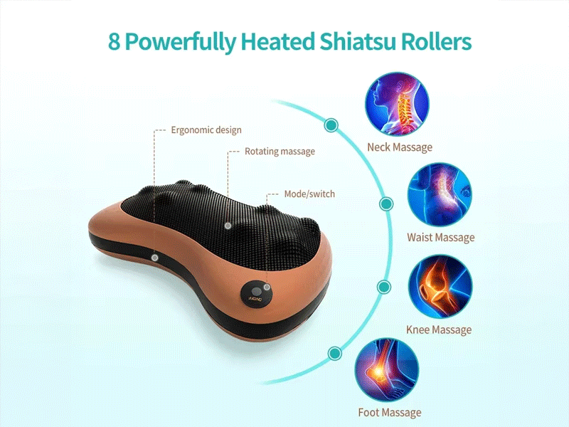 Portable Massage Pillow (Neck & Back, Home & Car use)