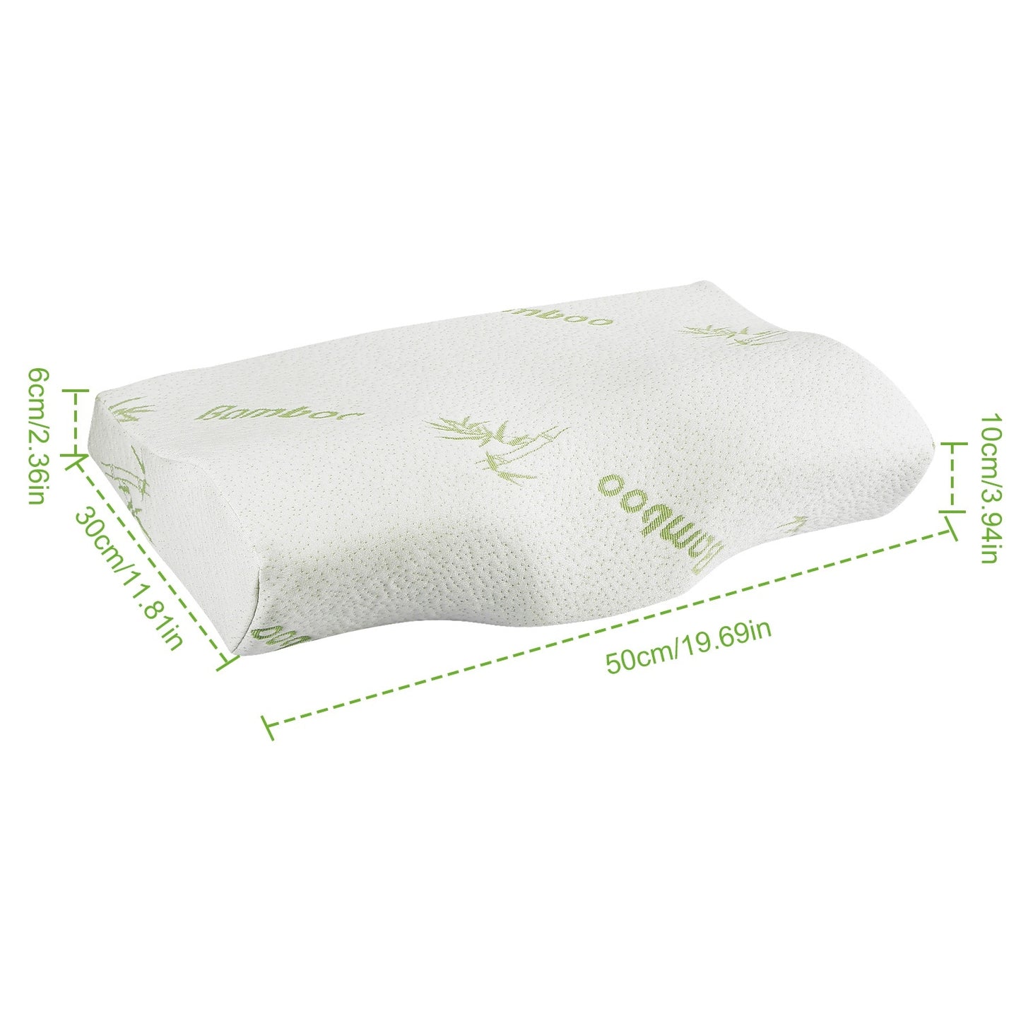 (US) Bamboo Memory Foam Contour Sleep Pillow (Neck Support)