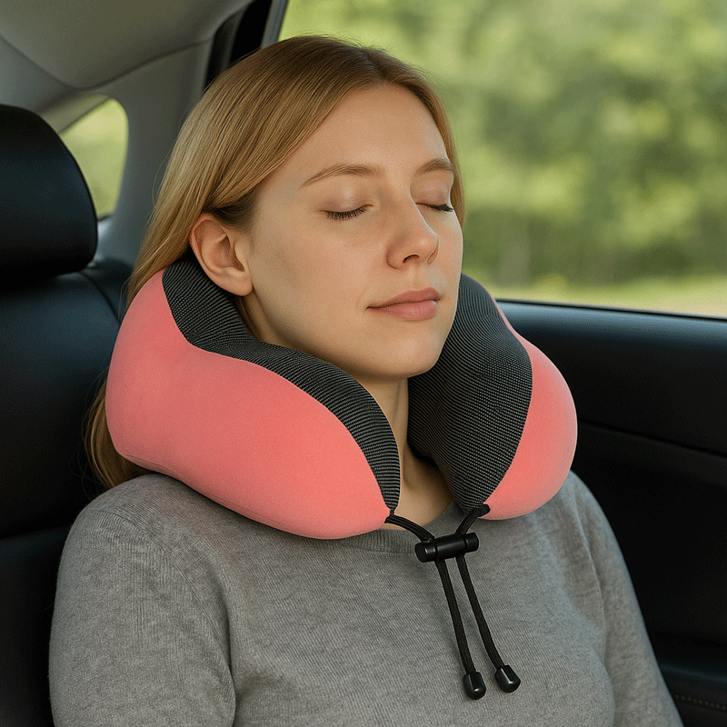 Comfort Travel Neck Pillow (Memory Foam | for Office & Flights)