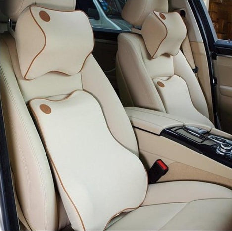 Car Headrest & Lumbar Pillow Set