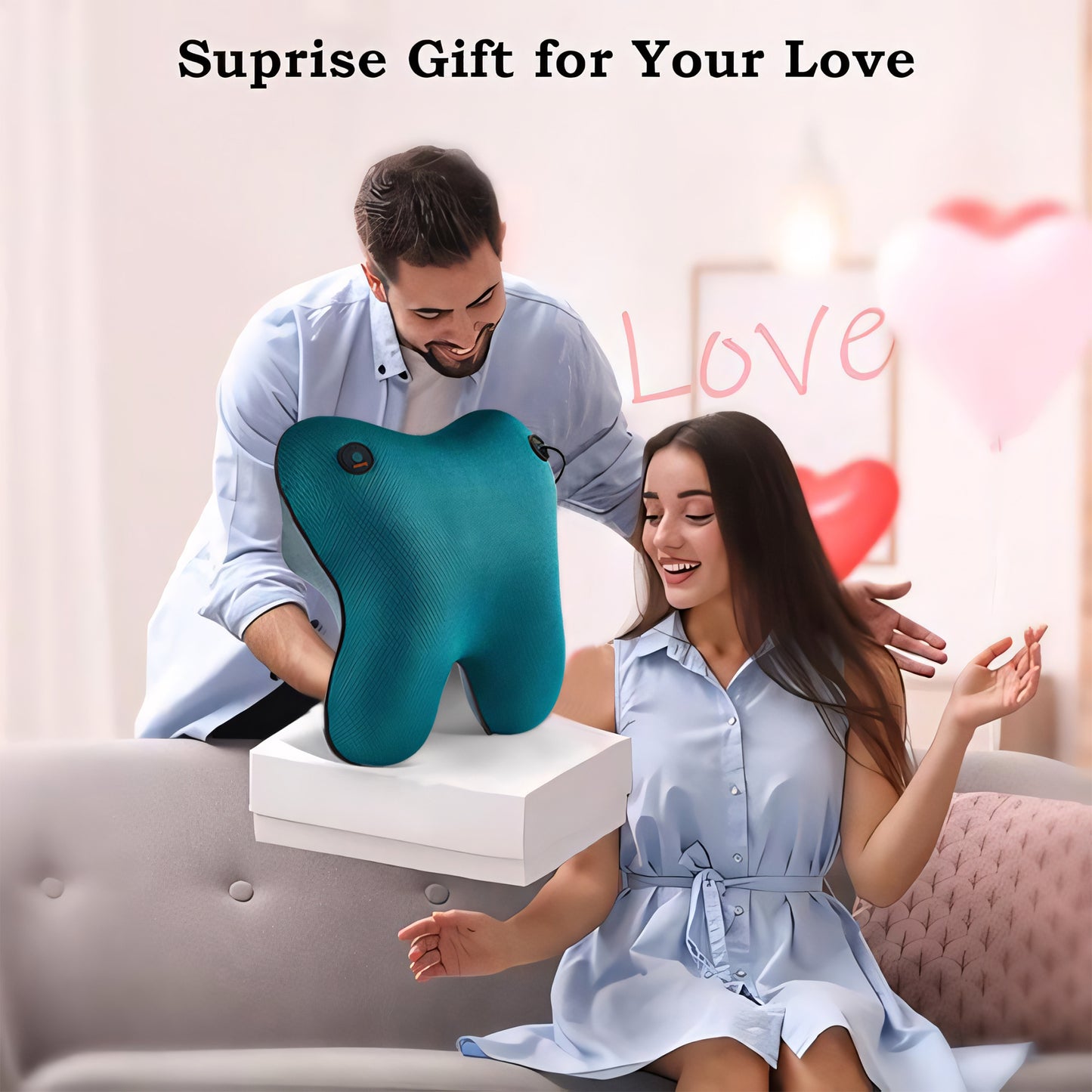 (US) Neck And Back Deep Acupressure Massager Full Body Massage Pillow