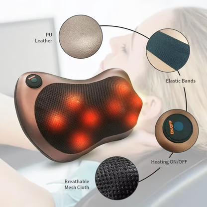 Portable Massage Pillow (Neck & Back, Home & Car use)
