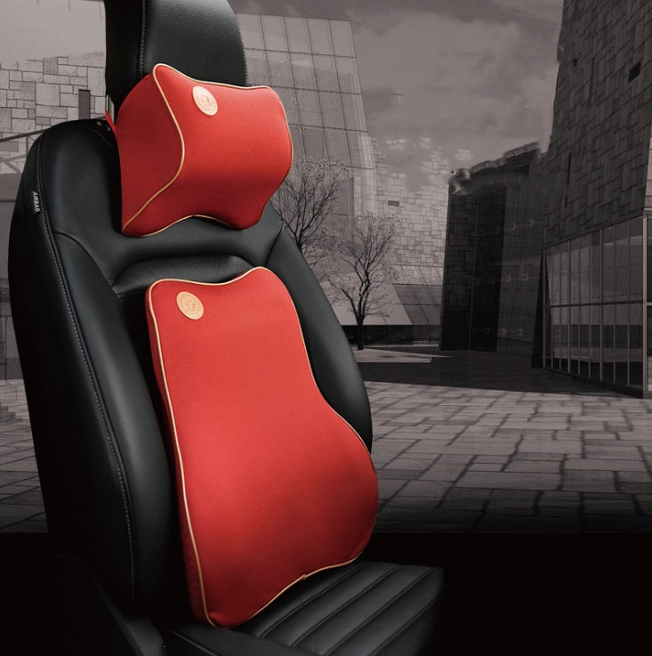 Car Headrest & Lumbar Pillow Set