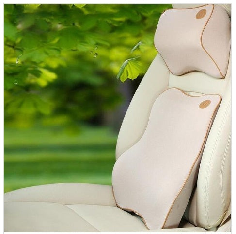 Car Headrest & Lumbar Pillow Set