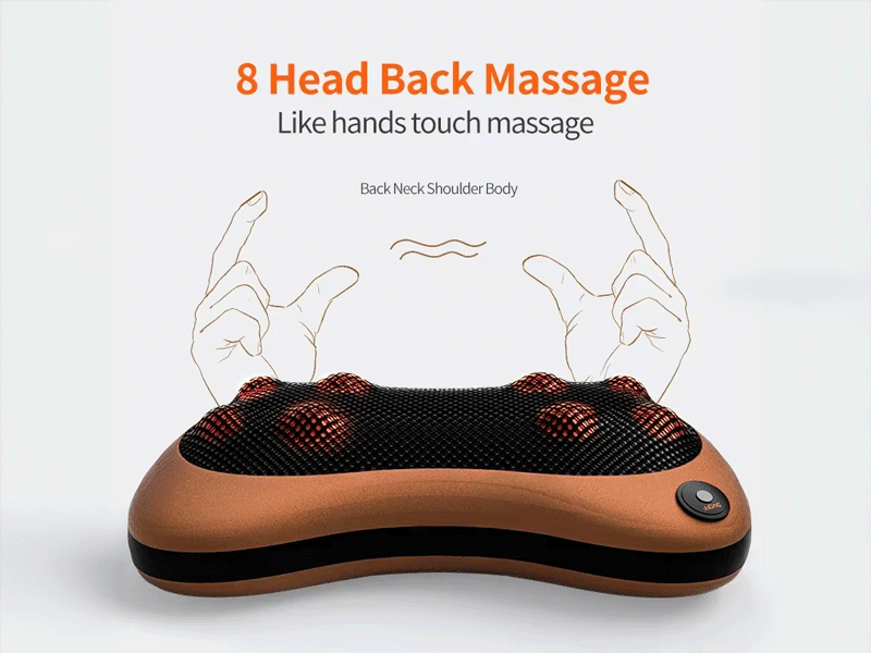 Portable Massage Pillow (Neck & Back, Home & Car use)
