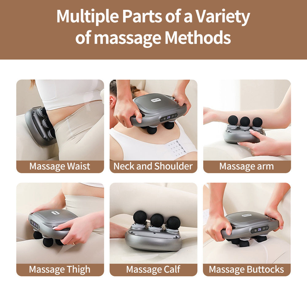 (US) Handheld Percussion Massage Gun (6 Heads- 2025 Upgraded Model)
