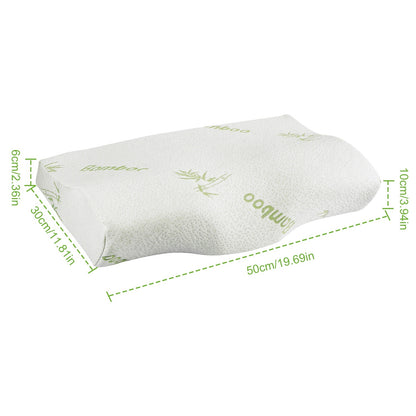 (US) Bamboo Memory Foam Contour Sleep Pillow (Neck Support)