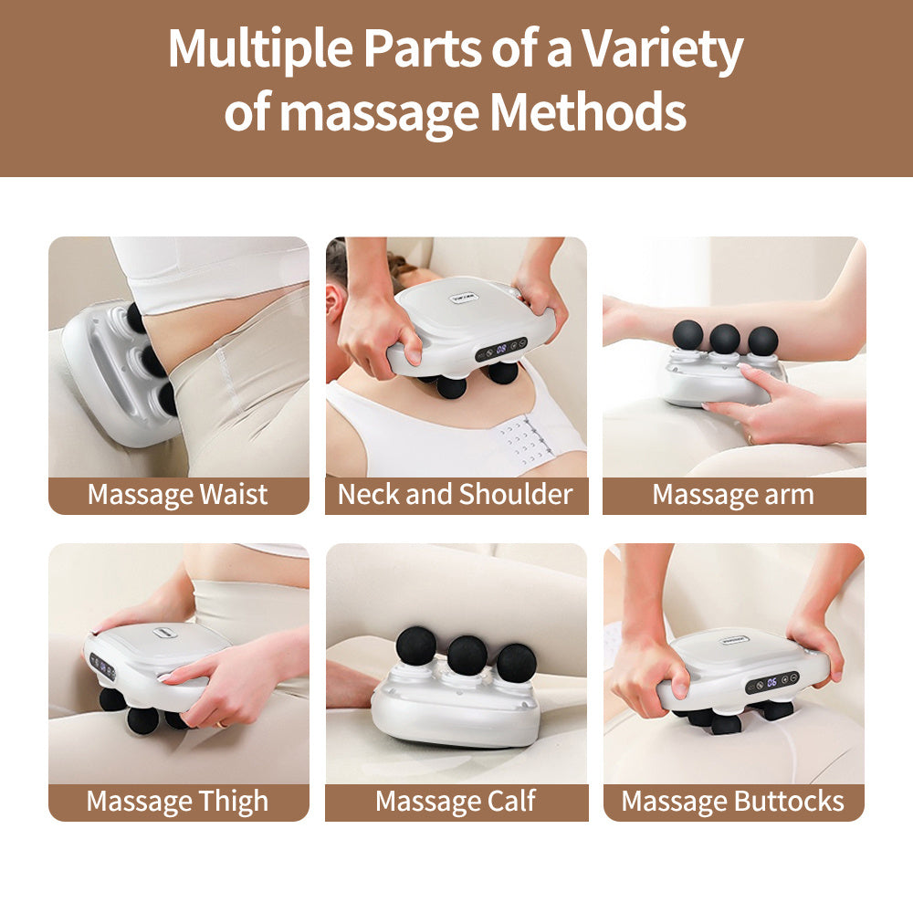 (US) Handheld Percussion Massage Gun (6 Heads- 2025 Upgraded Model)
