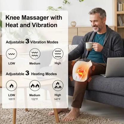 4-in-1 Knee Massager – Air Compression, Vibration, Red Light & Heat