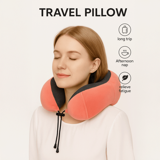 Comfort Travel Neck Pillow (Memory Foam | for Office & Flights)